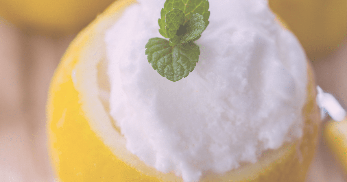 limoncello sorbet recipe in lemon cups